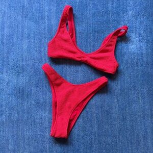 PacSun Textured Red Bikini Set XXS